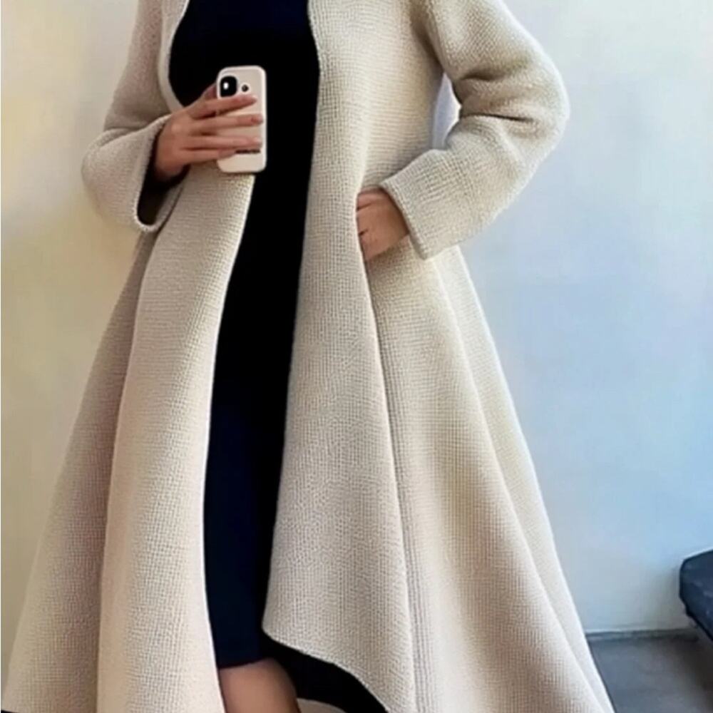 Elegant Cream Long Coat